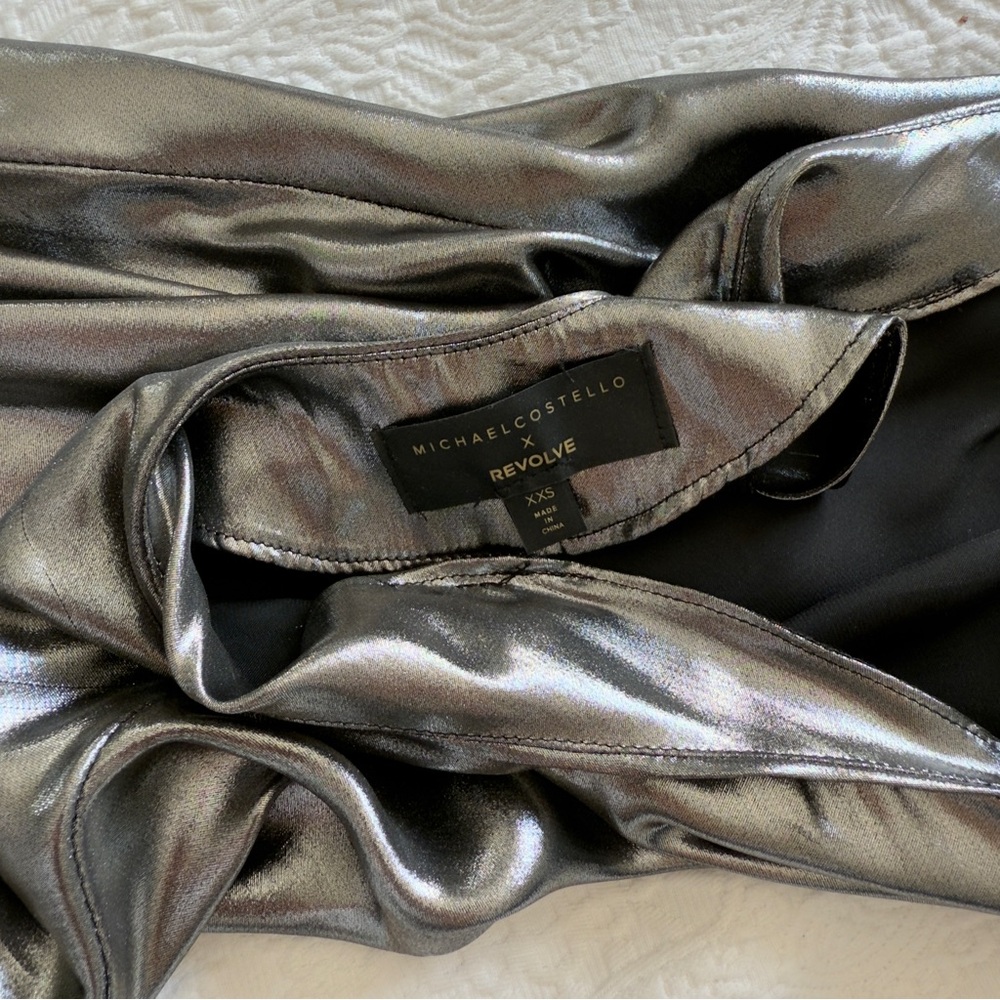 Michael Costello Silver Trisha Evening Gown Size XXS - Picture 5 of 10